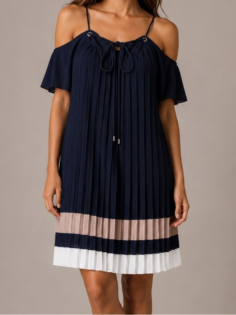 Endless Rose Pleated Cold Shoulder Dress